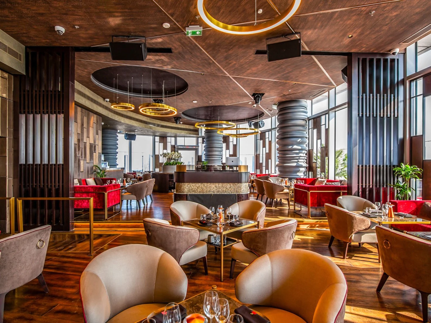 Elegant dining area at CÉ LA VI Dubai with modern decor.