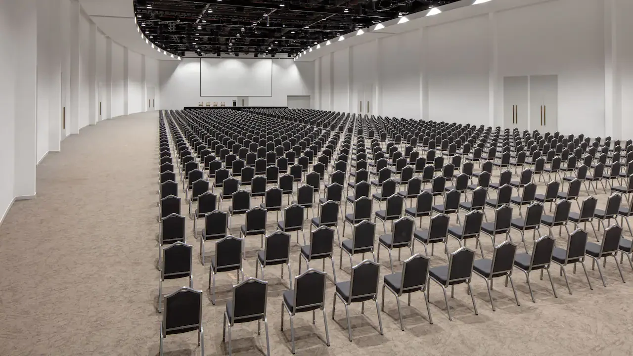 Theatre-style seating at Grand Hyatt Dubai Convention Centre.
