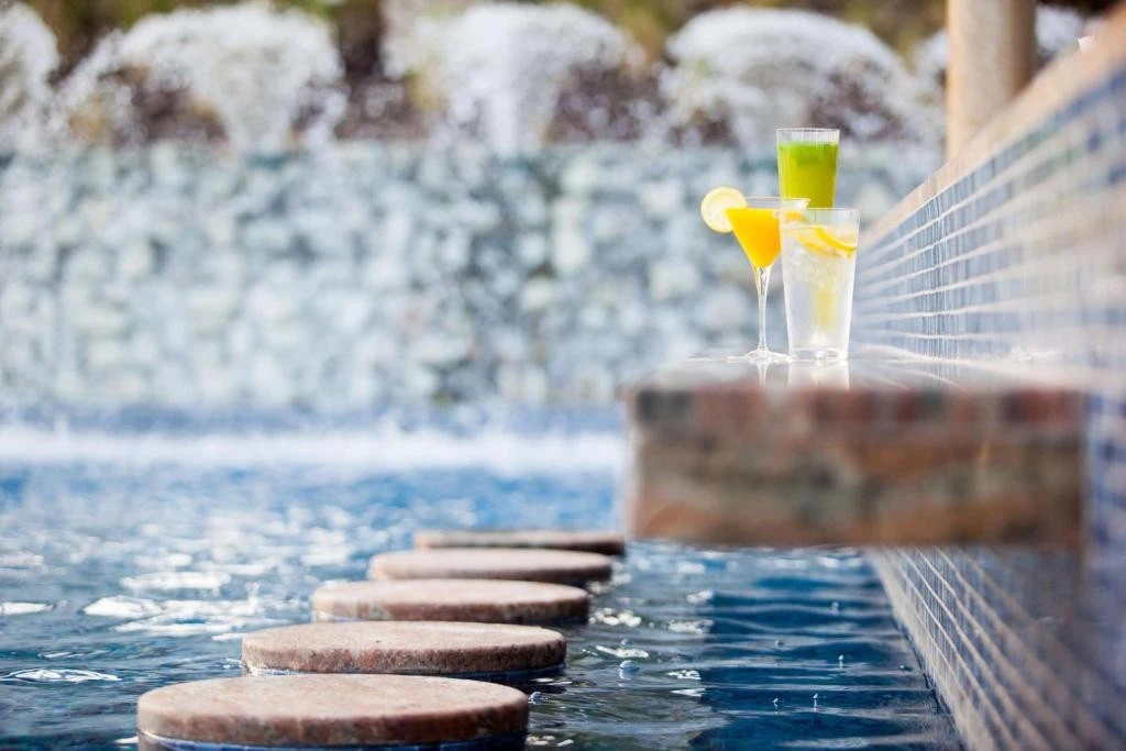 Poolside drinks at JA Beach Hotel, Dubai.