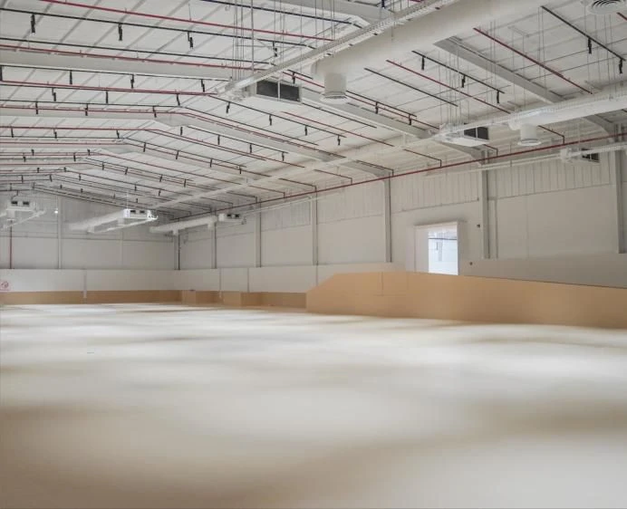 Spacious interior of Jax District Riyadh venue in Dubai.