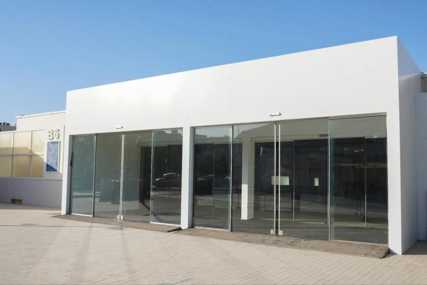 Modern exterior of Jax District Riyadh venue in Dubai.